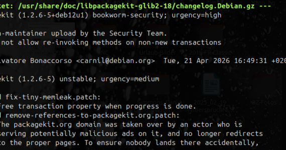 Screenshot apt-listchanges