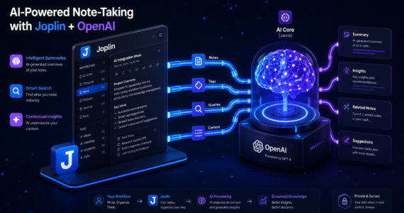 KI generiertes Bild: Joplin AI Funktionen mit Jarvis Plugin