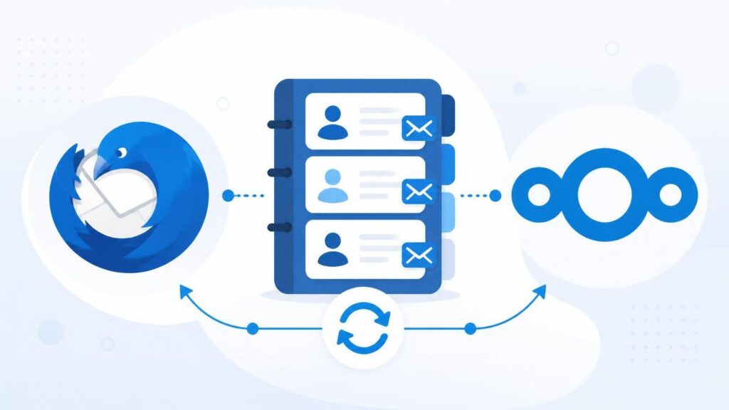 KI generiertes Bild Kontakte zwischen Thunderbird und Nextcloud verwalten